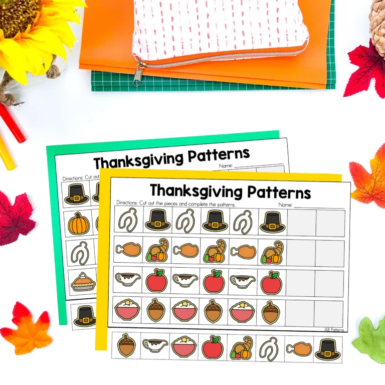 Thanksgiving Patterns Worksheets