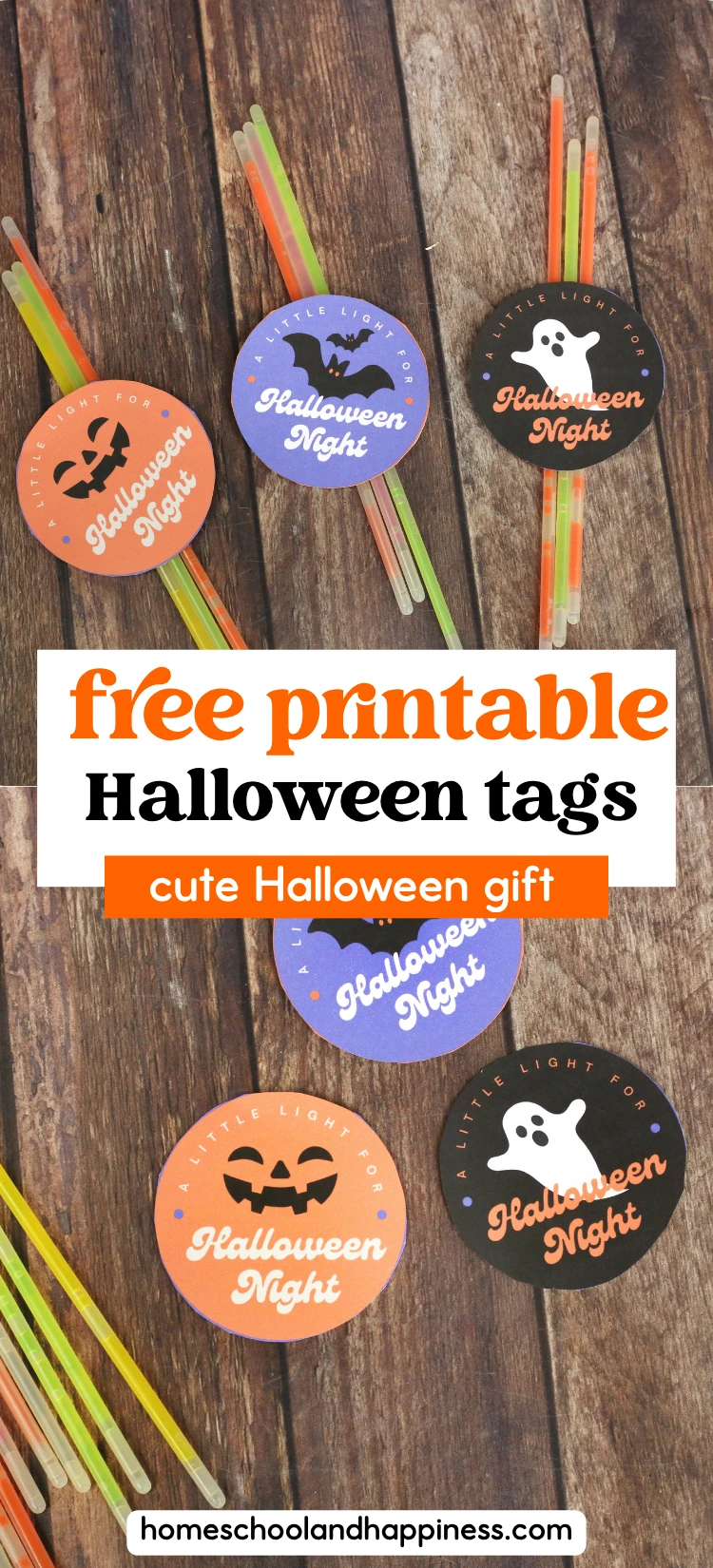printable halloween tags that say "a little light for halloween night"
