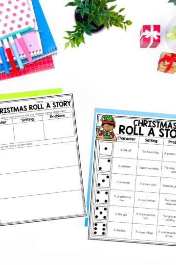 Christmas Roll A Story Worksheets