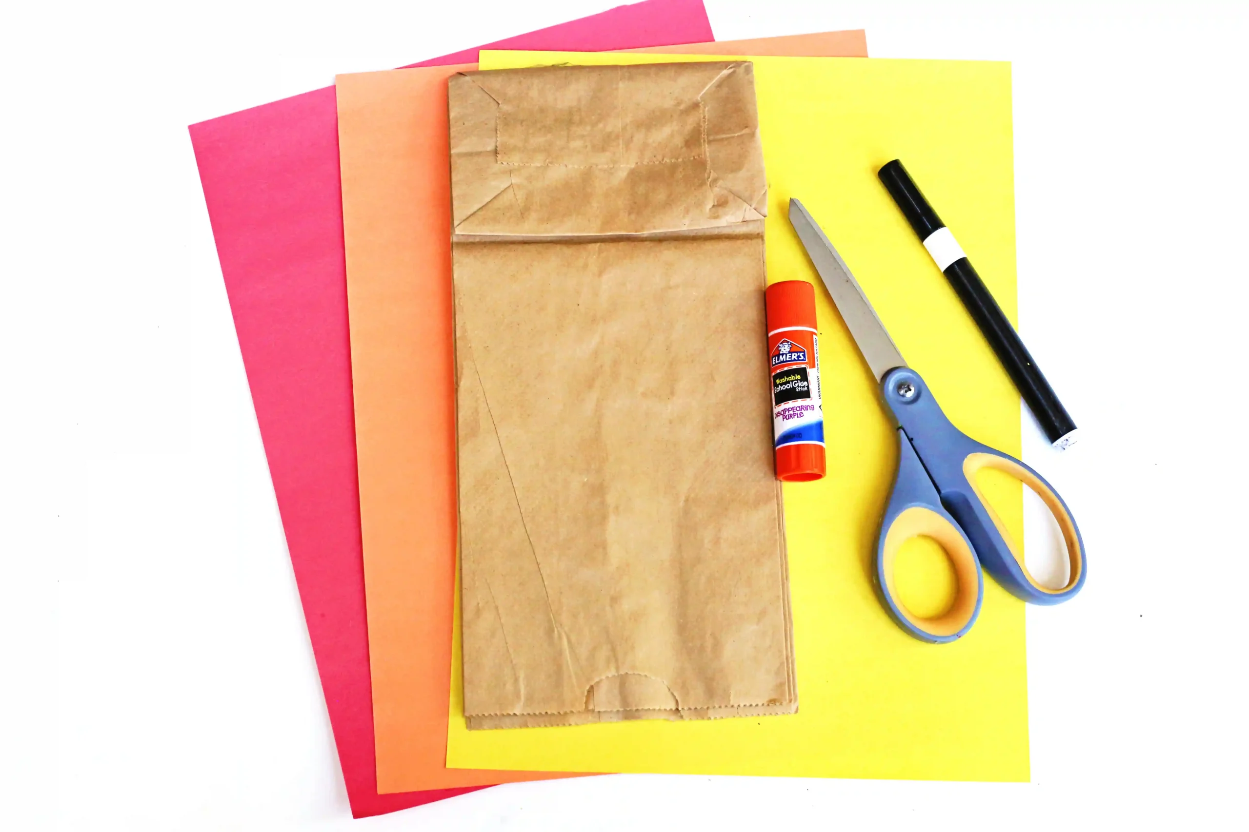 supplies for the paper bag turkey craft
