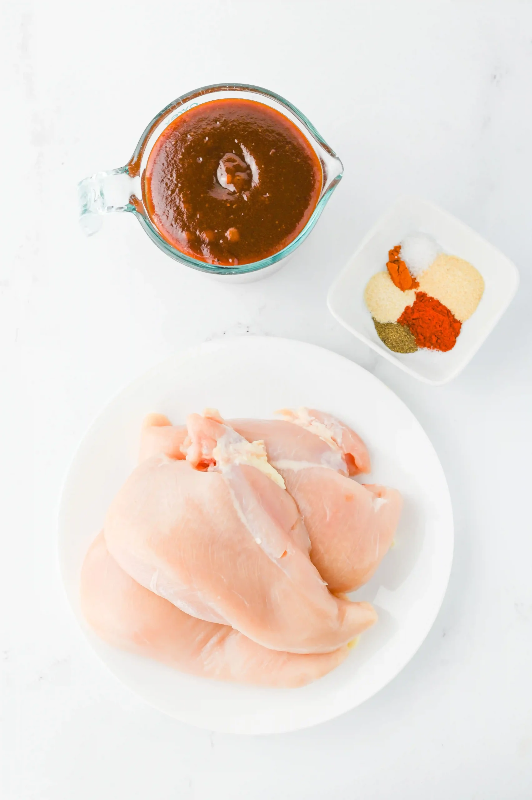 ingredients for the crockpot BBQ chicken